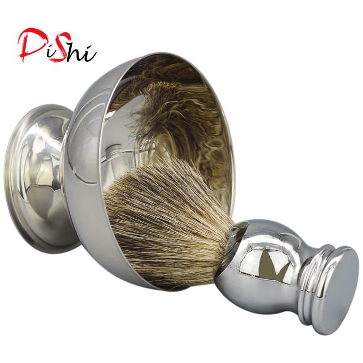 A stainless steel bowl for men's shaving brushes sold in bulk 5