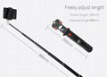 high quality fashion selfie stick traveller monopod tripod build in bluetooth