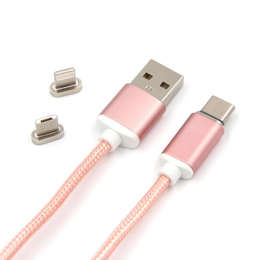 Magnetic3In1 quick charge Cable  For Iphone android 2