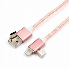 Magnetic3In1 quick charge Cable  For Iphone android