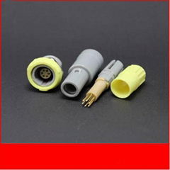 Plastic Push-pull connector medical connector single notch 6pin