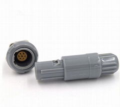 Dual notch 60degree 7pins Plastic push-pull self-locking connector