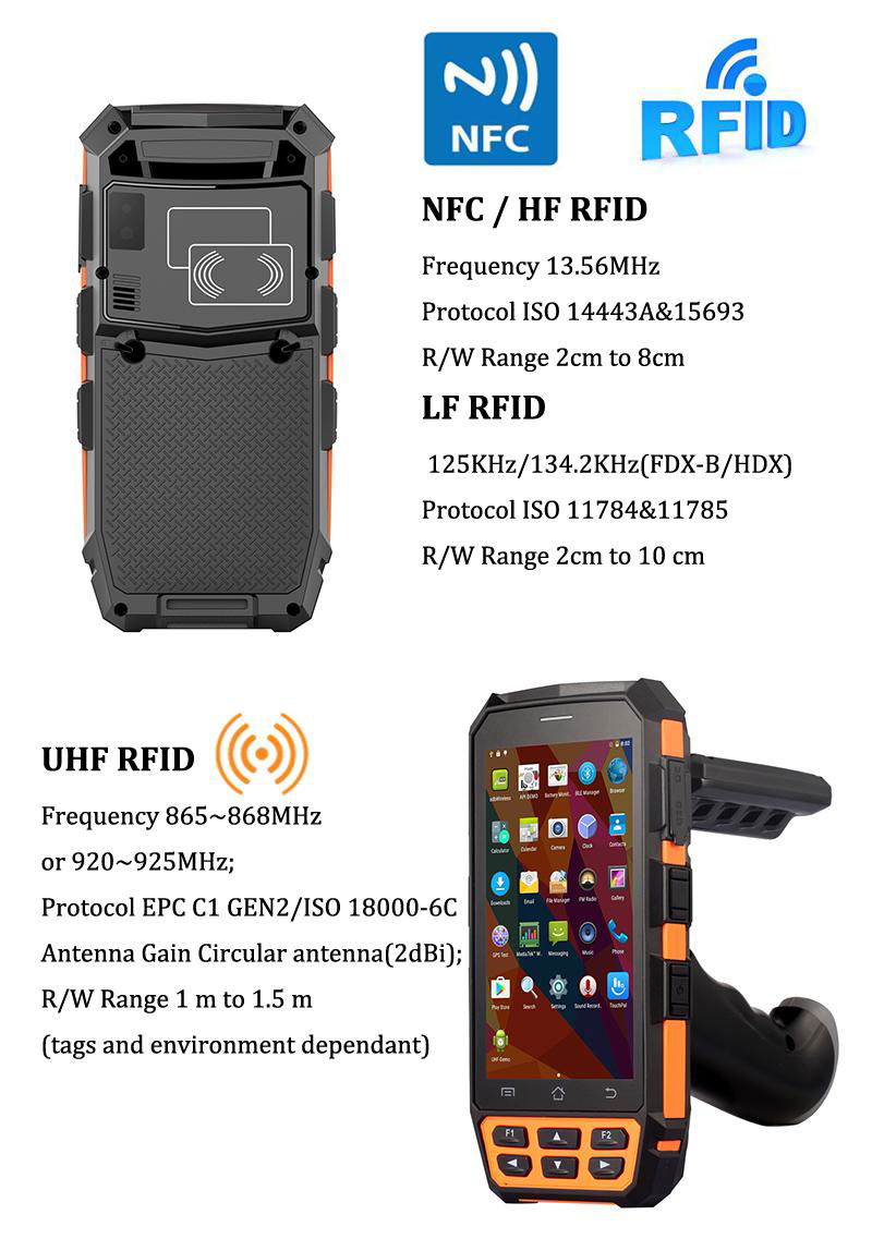 R   ed Handheld PDAs IP65 with 5 Inch Larger Screen 4G LTE R   ed Hand Terminals 4