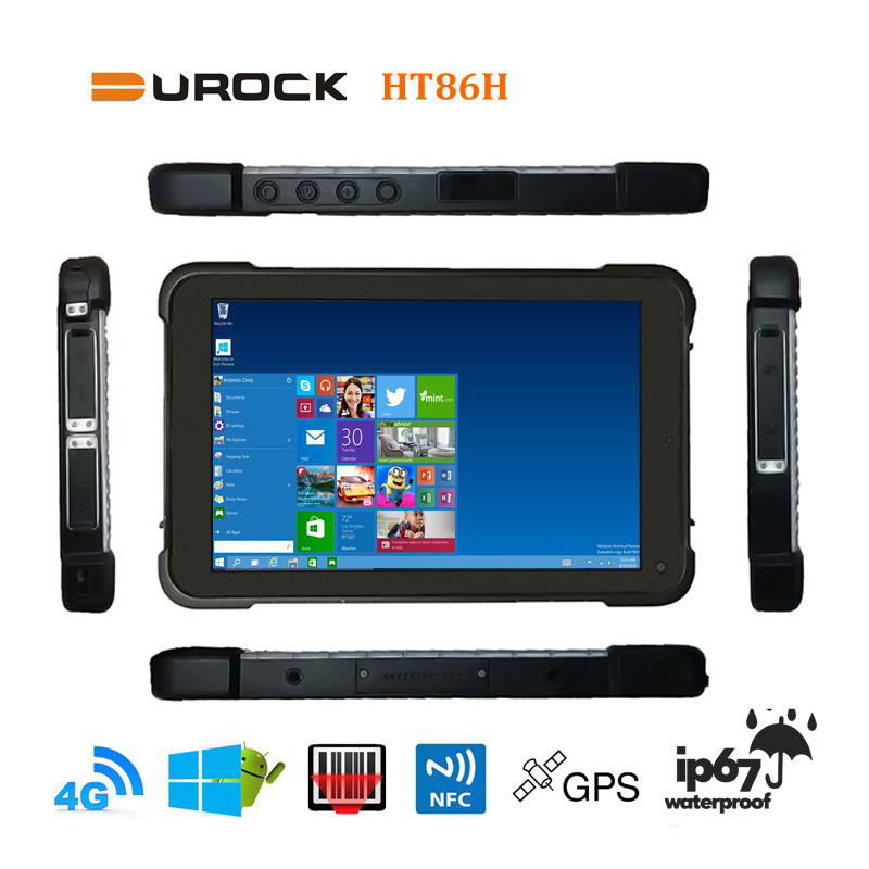 8 Inch IP67 Waterproof R   ed Windows Tablet with NFC 1D 2D Barcode Scanner