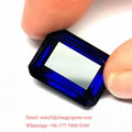 Factory direct emerald cut blue corundum synthetic sapphire stones
