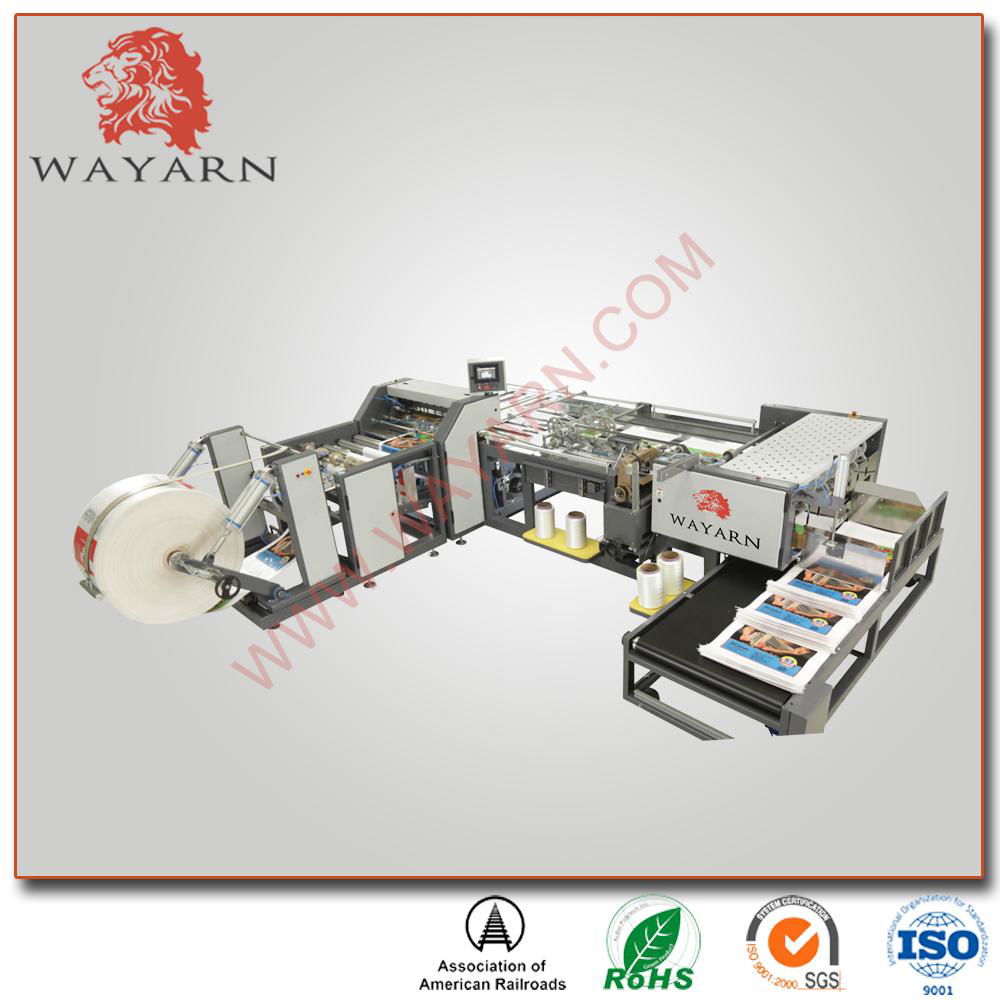 Automatic pp woven bag making machine include cutting sewing printing and collec 2