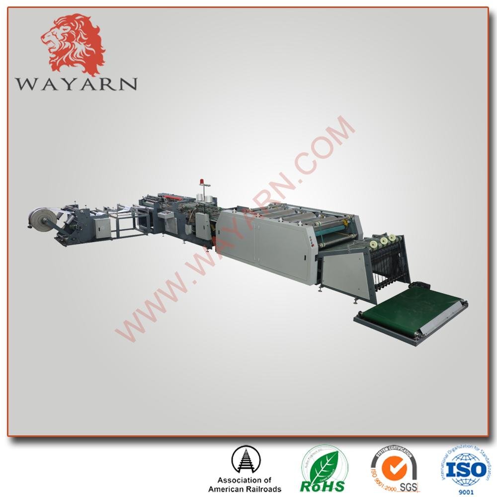 Automatic pp woven bag making machine include cutting sewing printing and collec 3