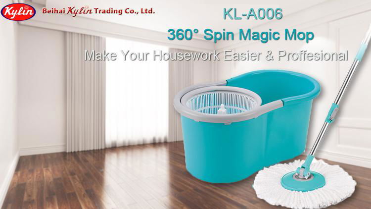 Hands-free Stainless Steel 360°Rotating Spin Mop Bucket Set