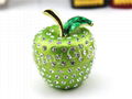 Metal Gifts Apple Shape Trinket Boxes with Crystal Wedding Favor 2