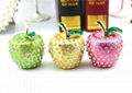 Metal Gifts Apple Shape Trinket Boxes with Crystal Wedding Favor 13