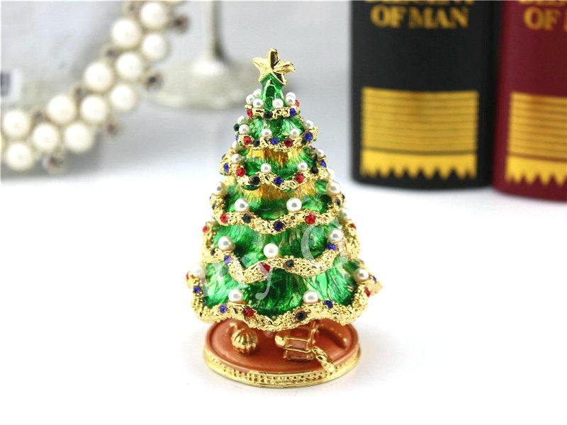 Metal Gifts Enamel Trinket Boxes Christmas Tree Decorative Box Small Jewerly Box 2