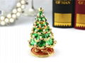 Metal Gifts Enamel Trinket Boxes Christmas Tree Decorative Box Small Jewerly Box