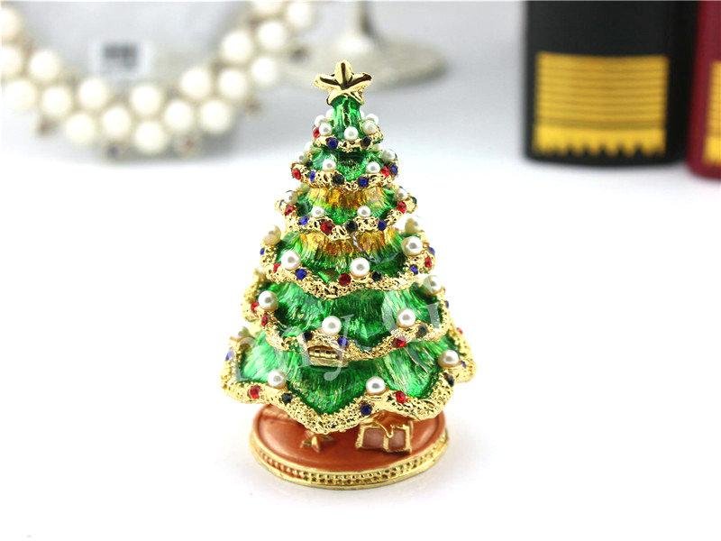 Metal Gifts Enamel Trinket Boxes Christmas Tree Decorative Box Small Jewerly Box 6