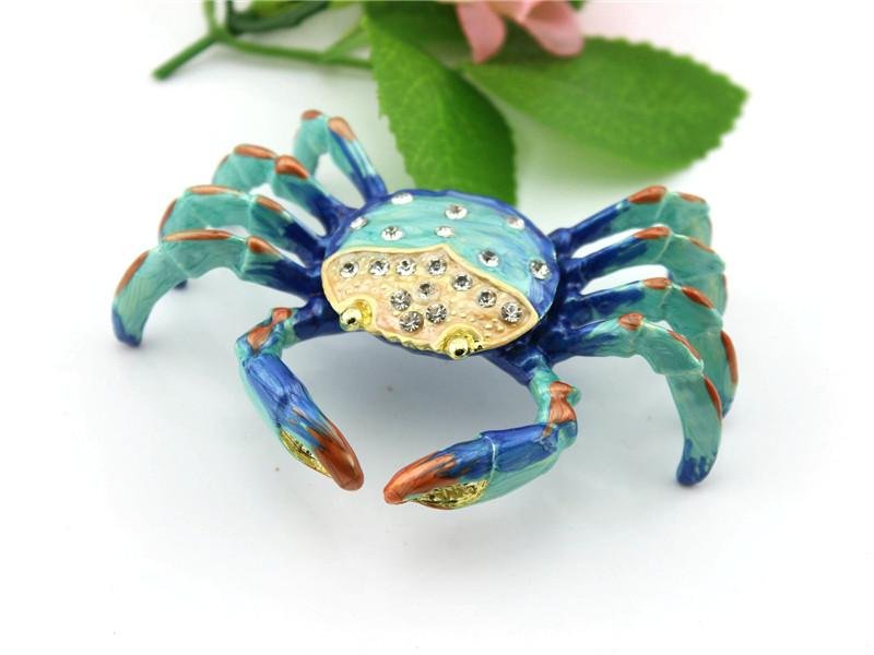 Metal Gifts Crab Shape Trinket Boxes Small Home Decorative Boxes 1