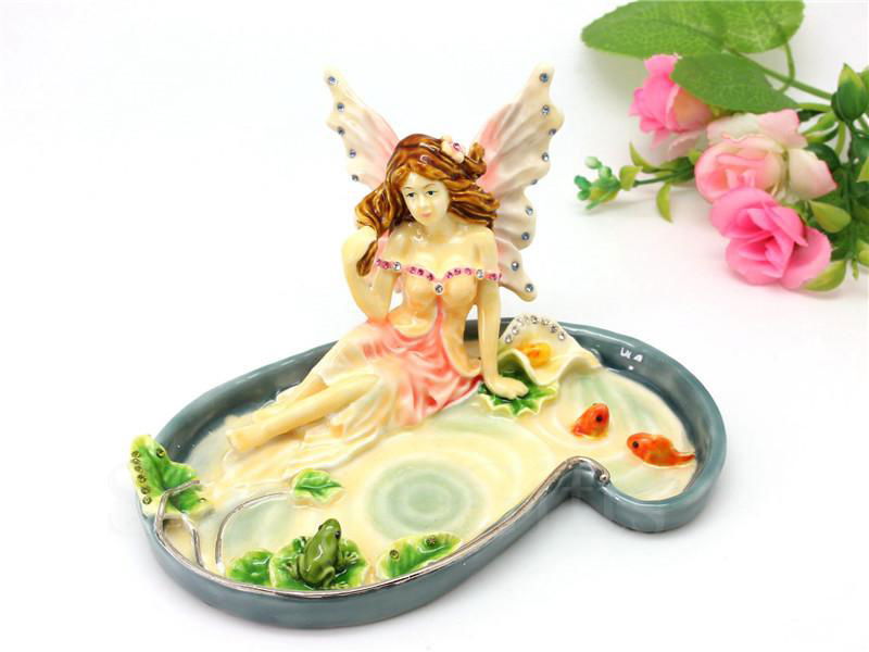 Enamel Jewelry Tray Home Decorative Angel Girl Wedding Favor 2