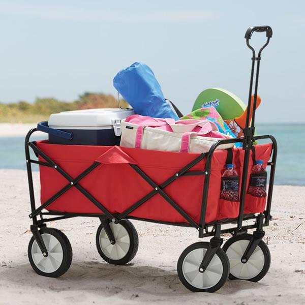 Beach Wagon Wheels Folding Sports Groceries Garden Utility Cart Outdoor Compact 3