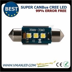 12V Festoon 36mm CREE Chip Super CANbus Non-Polarity Interior Light