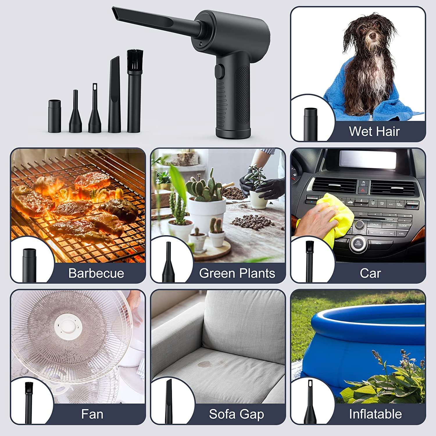 51000RPM Cordless Air Duster Vacuum Cleaner Compressed Blower Cleaning Tool For  17