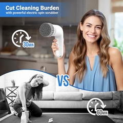 Handheld Electric Cleaning Brush Battery Waterproof Cleaner Long Handle Cordless
