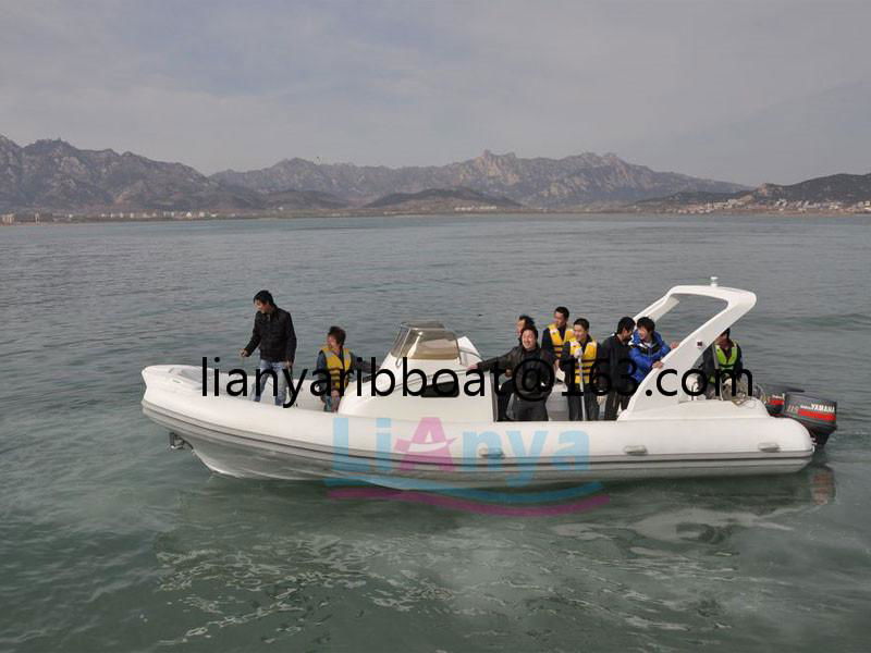 Liya 8.3m heavy duty rib boat hypalon passenger RIB cabin boat 2