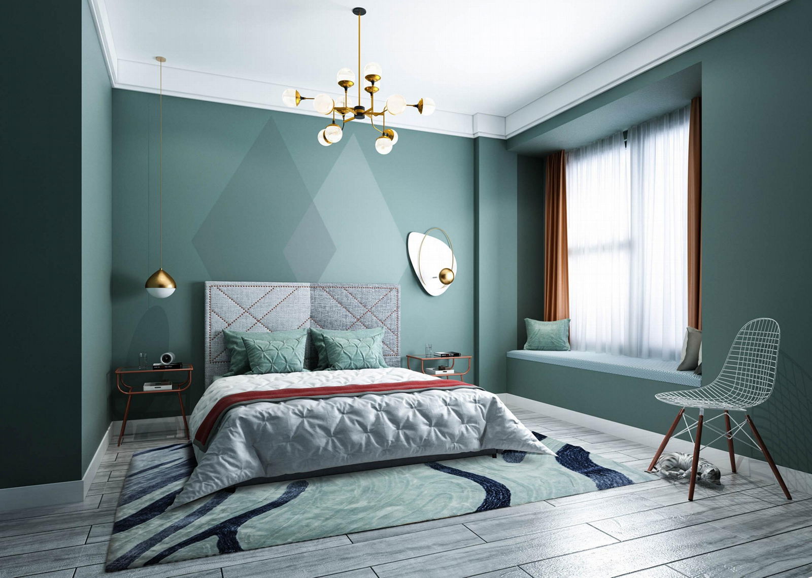 Powder Blue Stripe Carpets For Bedroom&Living room