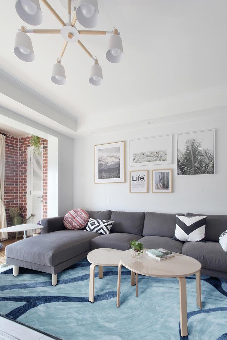 Powder Blue Stripe Carpets For Bedroom&Living room 2