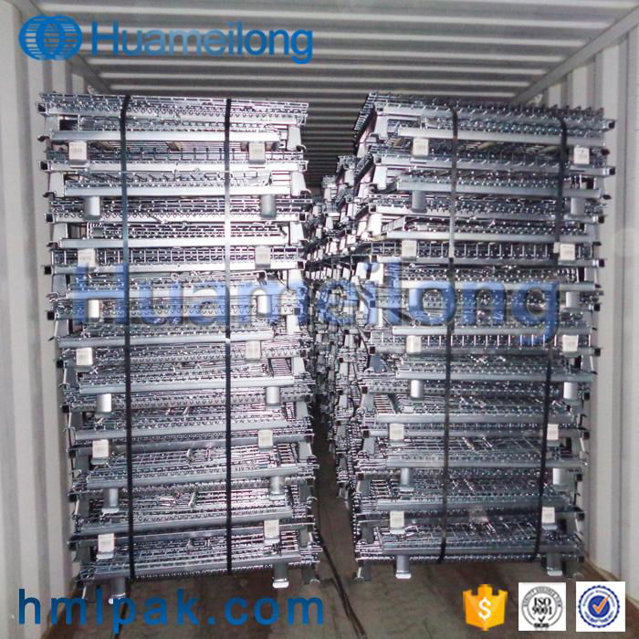 Warehouse collapsible large metal good price metal wire mesh container for sale 5