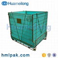 High quality industrial warehouse logistic pet preform wire mesh cage container 2