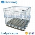 Foldable stackable collapsible storage galvanized steel cages pallets for sale 1