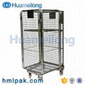 4 sided security foldable industrial nesting pallet rolltainer trolley for sale