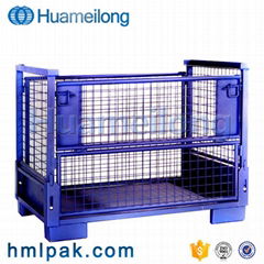 Warehouse storage folding collapsible zinc metal steel pallet stillage for sale