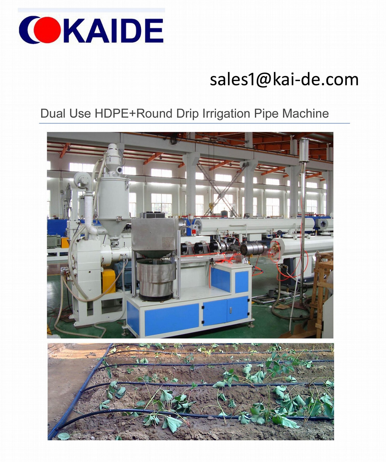 Dual Use HDPE+Round Drip Irrigation Pipe Machine
