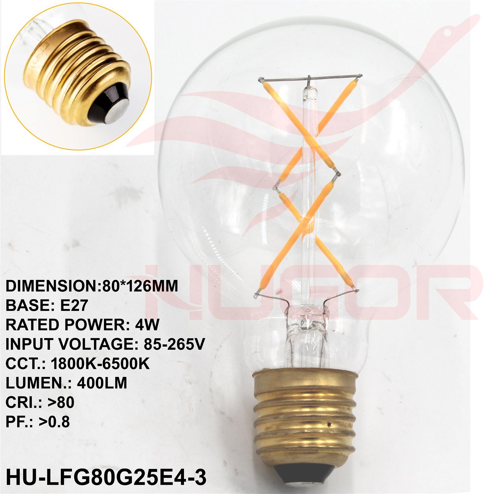 Led Filament Bulb G80/G25 4W 2