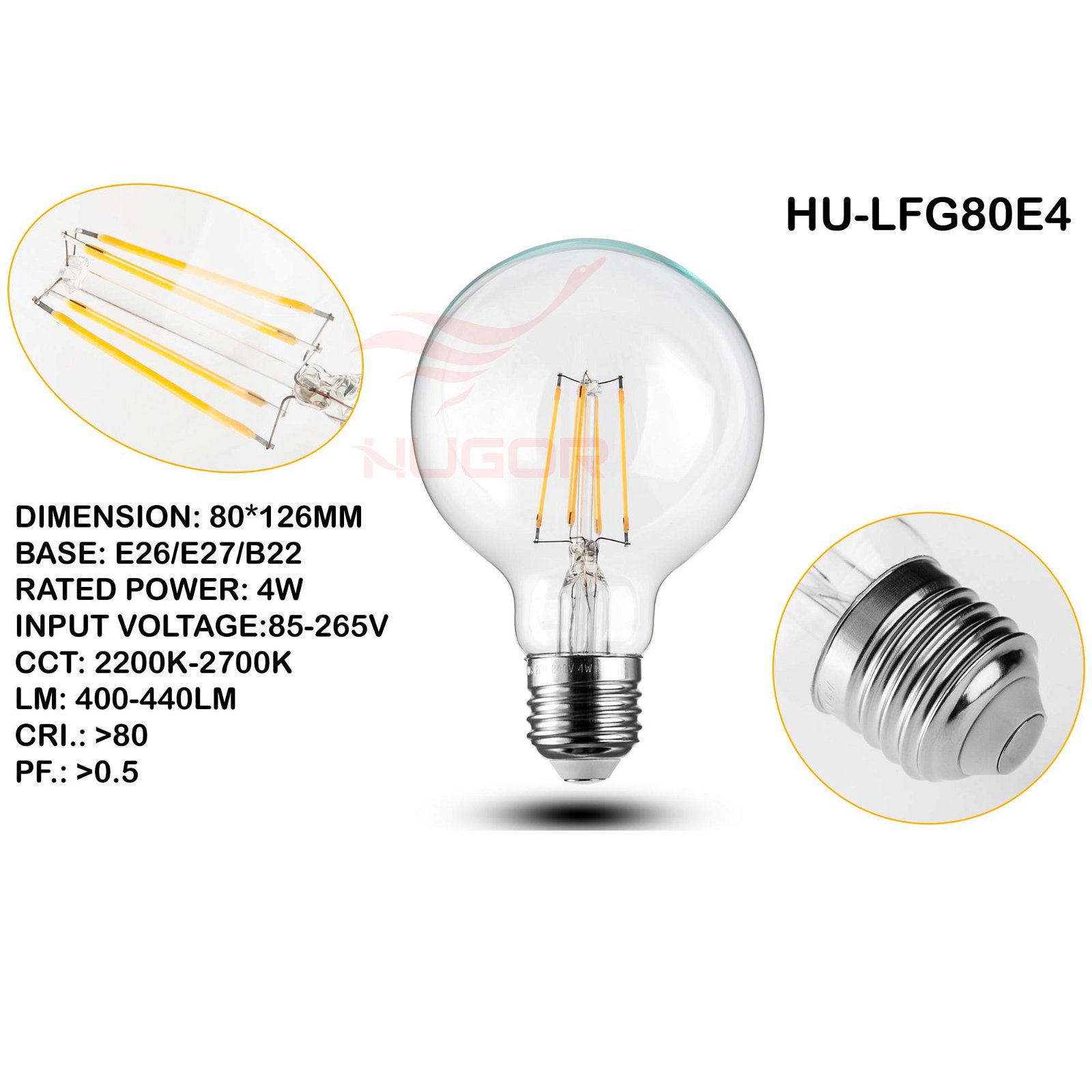 Led Filament Bulb G80/G25 4W