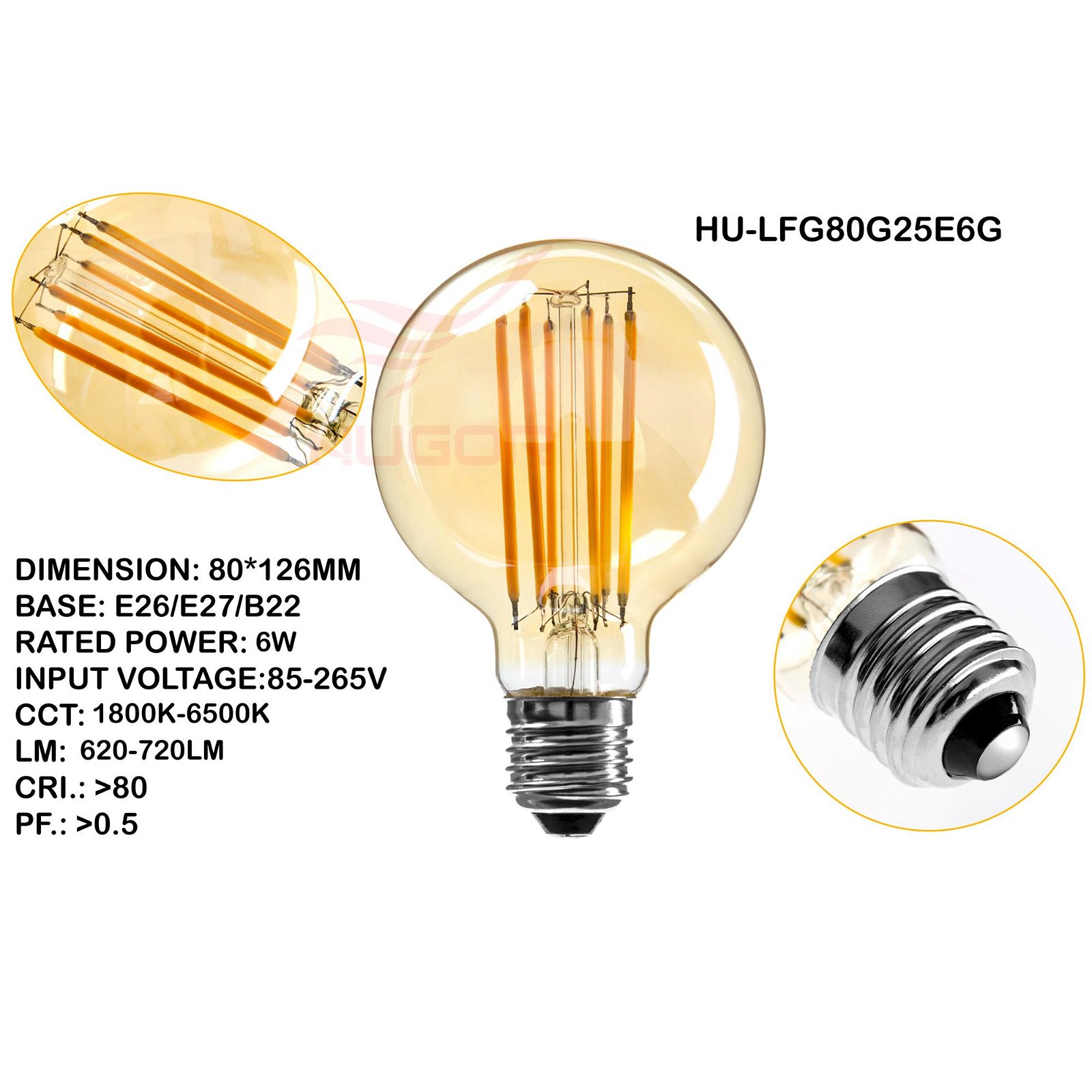 Led Filament Bulb G80/G25 4W 5