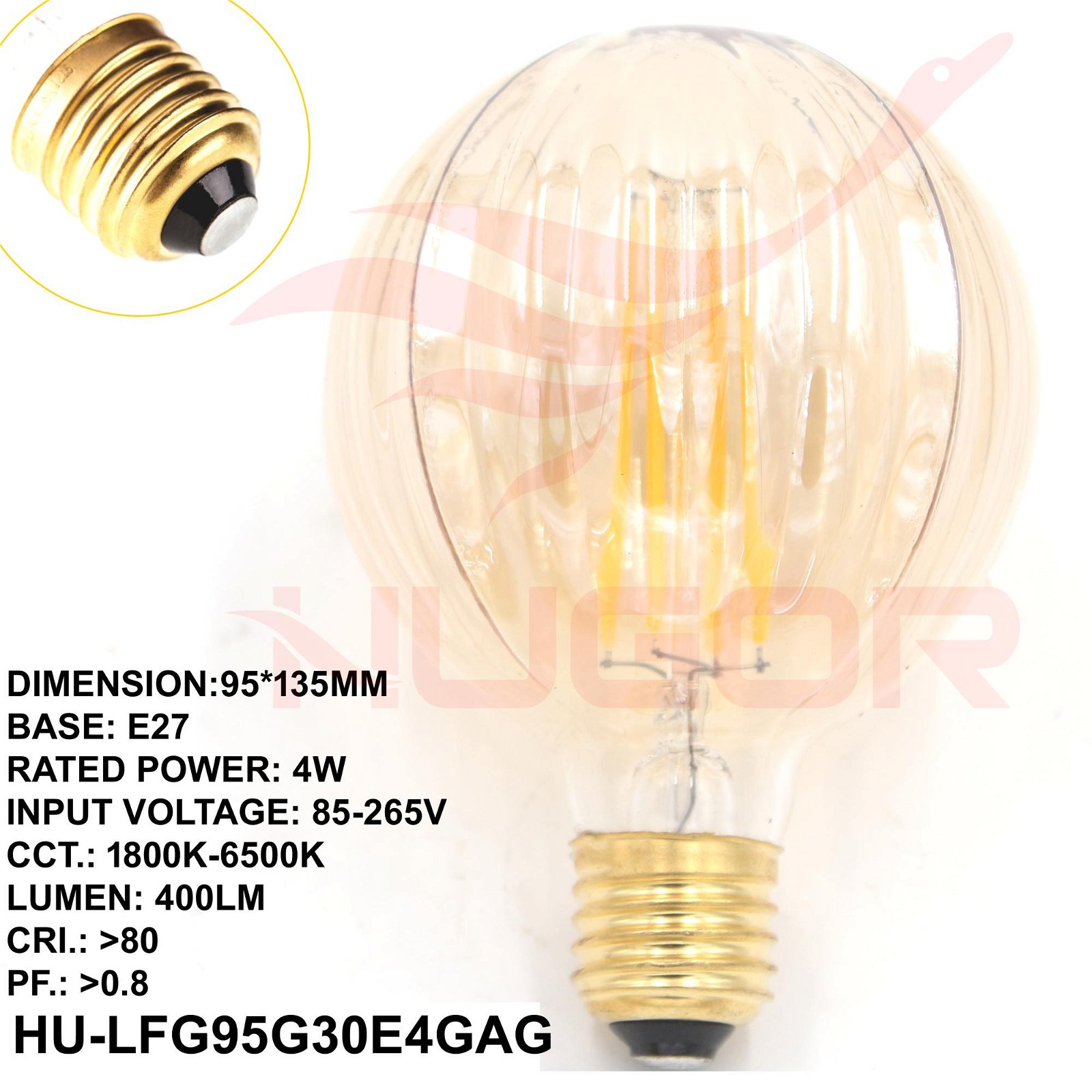 Led Filament Bulb G95/G30 4W GOLD 4