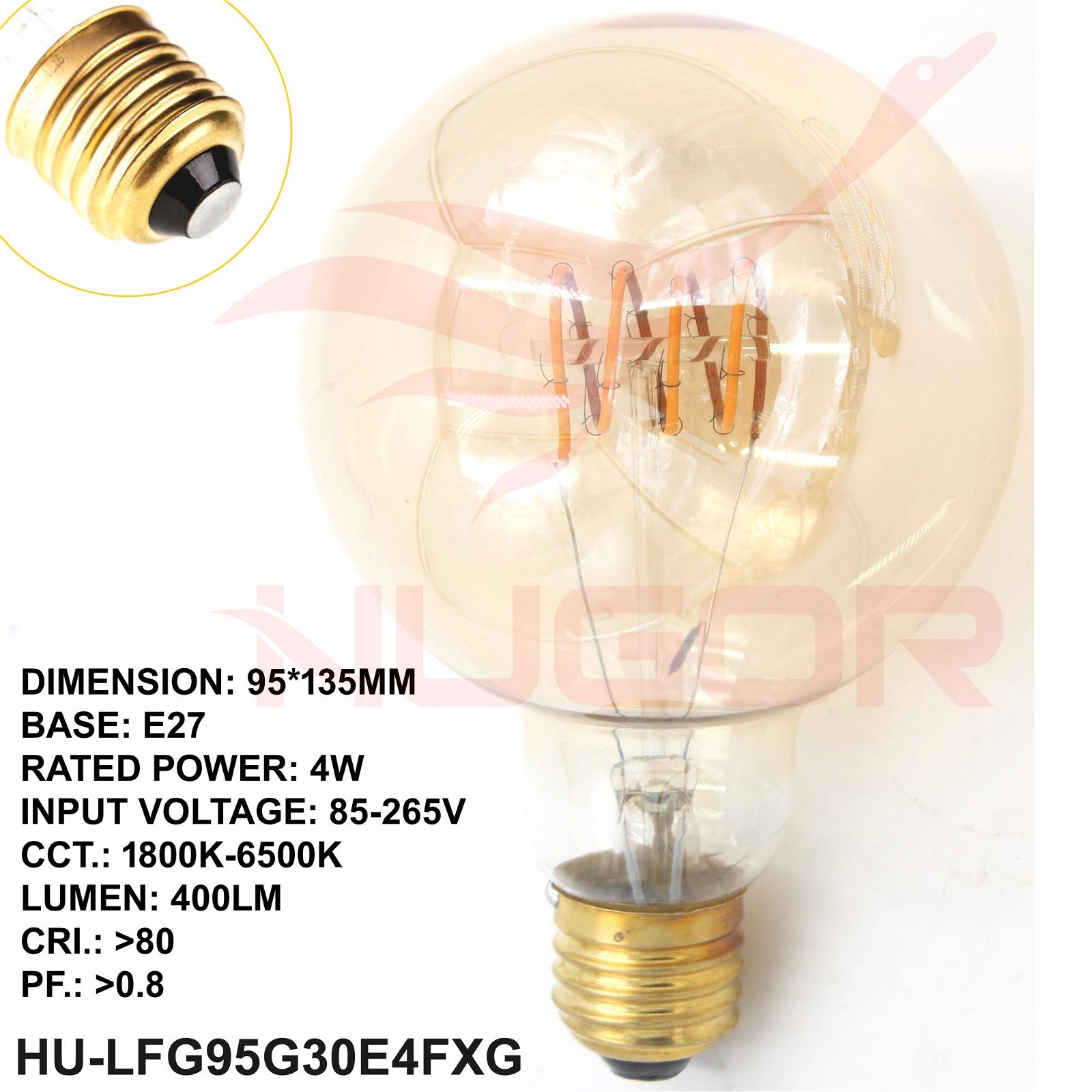 Led Filament Bulb G95/G30 4W GOLD 5