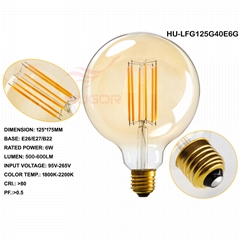 Led Filament Bulb G125/G40 6W GOLD