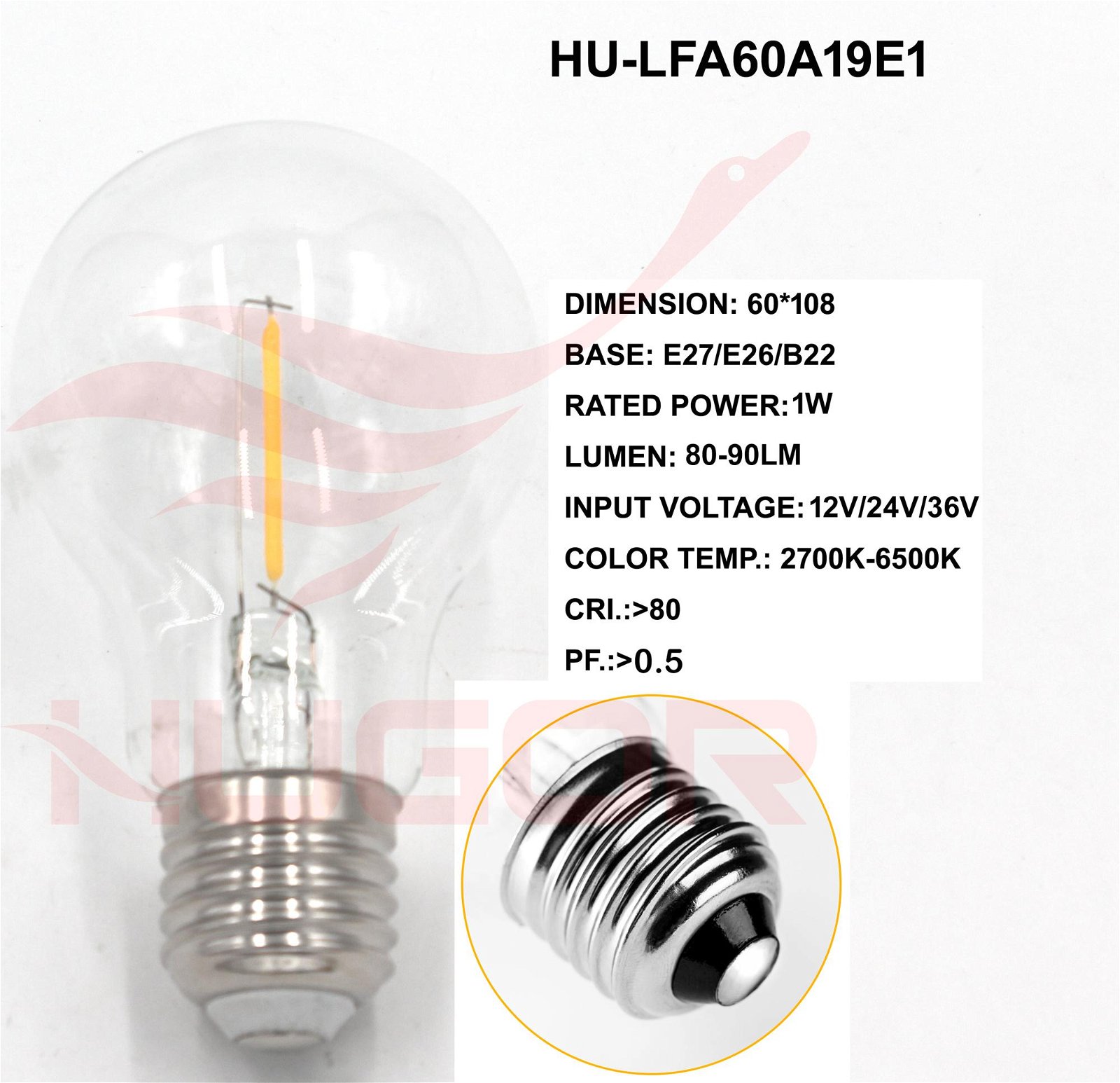LED FILAMENT BULB A60/A19 1W