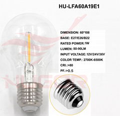 LED FILAMENT BULB A60/A19 1W