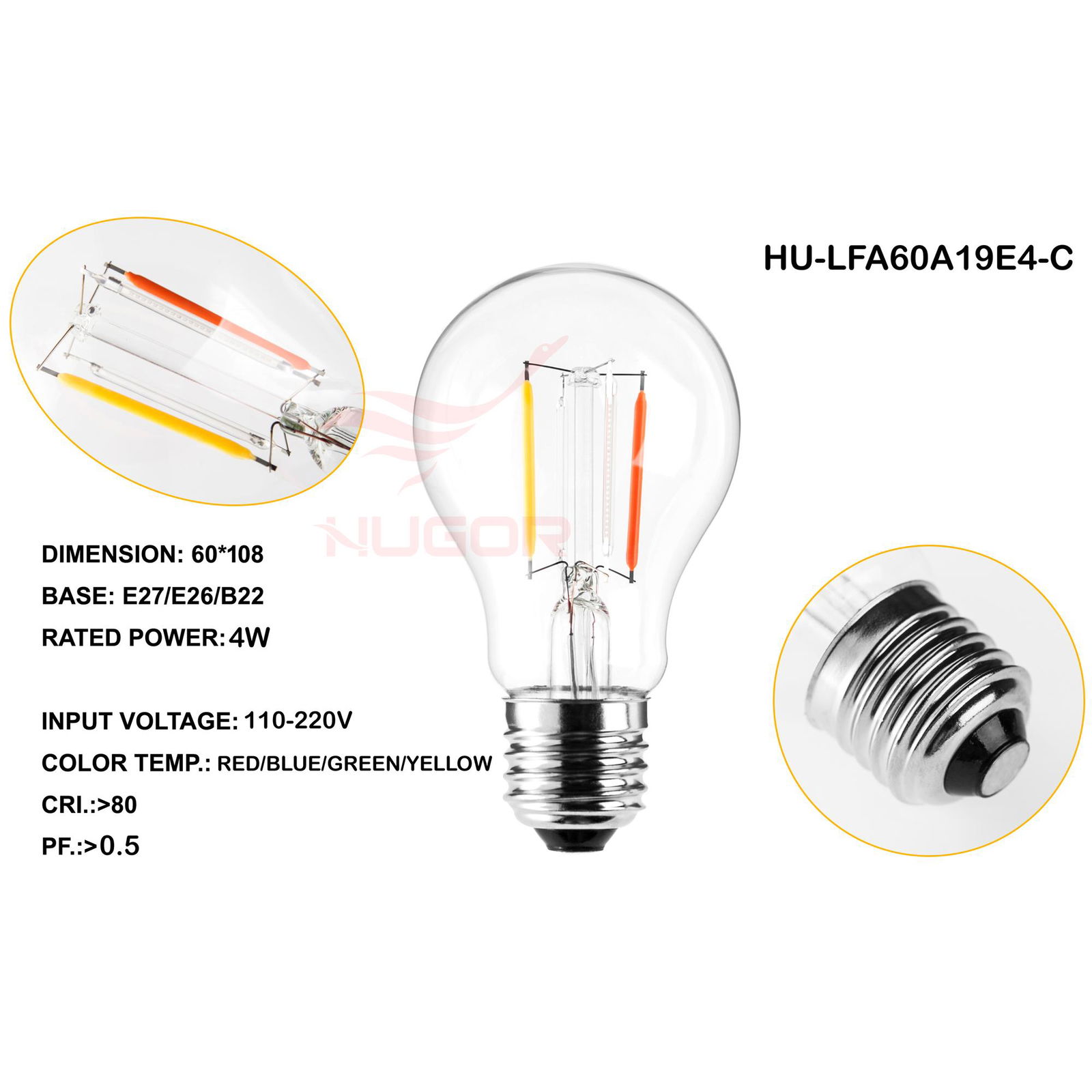 LED FILAMENT BULB A60/A19 1W 5