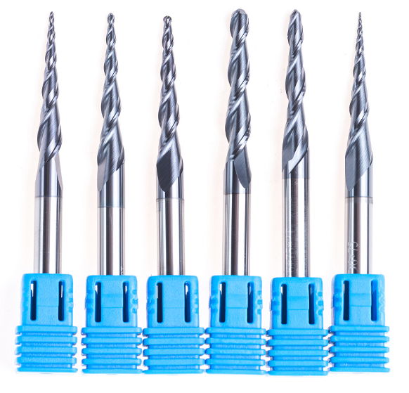 Coated Carbide Taper Ball Nose End Mills Taper Milling Cutter 2