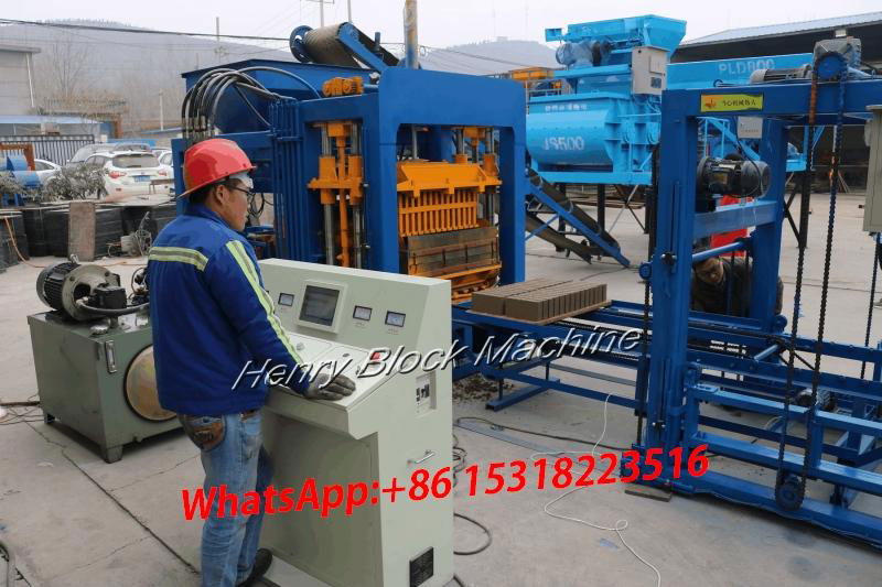 QT4-15 automatic hydraulic system hollow bricks blocks makin 2