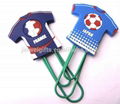 Custom Football clothes shape soft silicone pvc bookmark plastic paper clips 5