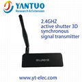 3D SYNC signal emitter use 2.4GhZ RF for active shutter 3D glasses with VESA/BNC 1