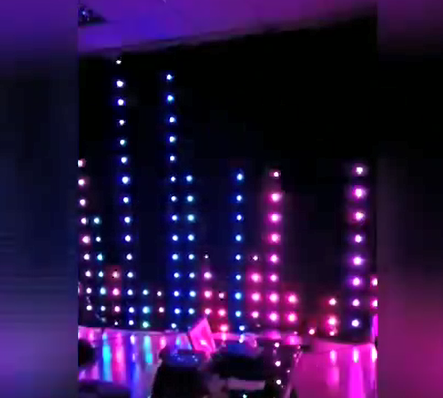 RGB LED Video Flexible Curtain P18 Wedding Disco DJ Booth Backdrop 4
