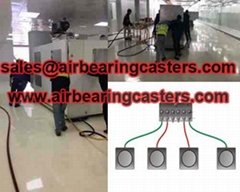 Air caster rigging systems applied on moving and handling works