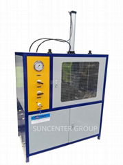 Cylinder valve leak test bench/equipment