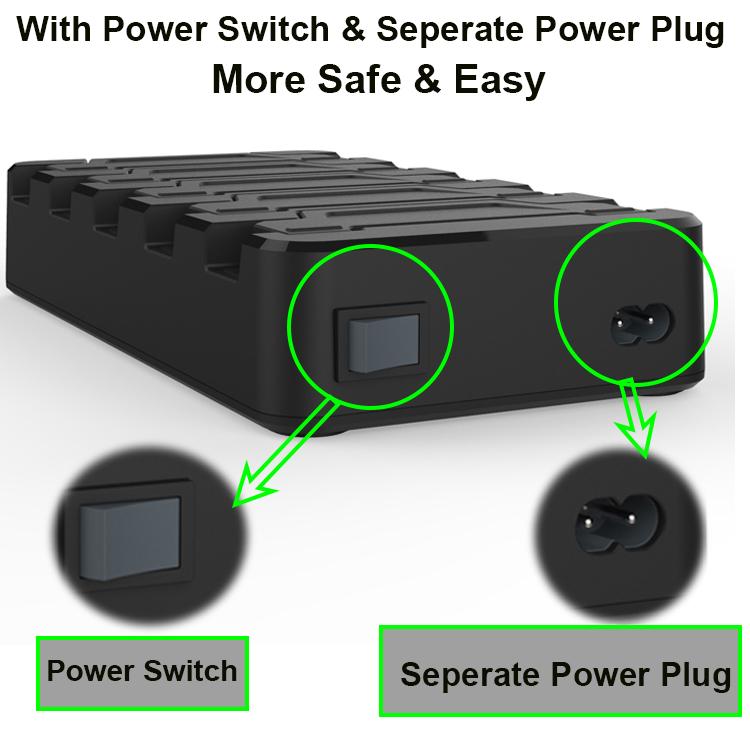 4 Ports with 1 Type C folding charger station 2