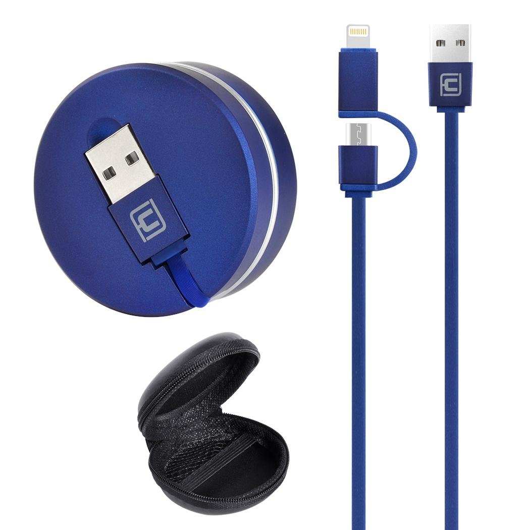 2 in 1 retractable charging data cable